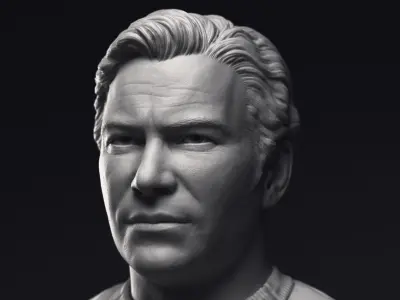 William Shatner as James Tiberius Kirk Printable 3D Model 3D print model