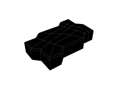 Zig Zag Paver Blocks V1 001 Low-poly 3D model