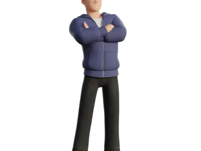 Cartoon Man Rigged Low-poly 3D model