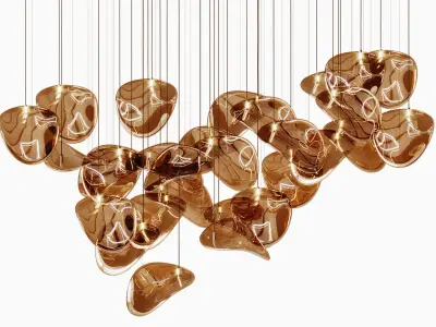 Vakkerlight Wave Floating Leaf Chandelier 3D model