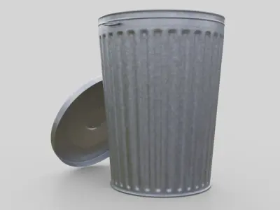 Dustbin 3 Textured 3D model