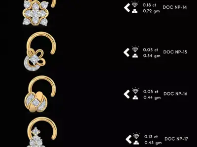 The Ultimate 250 plus  Diamond Nose Pin CAD Pack 3D print model