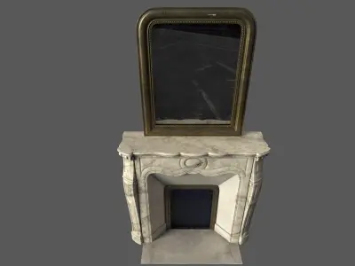 Chimney and Mirror Classic 18th Low-poly 3D model