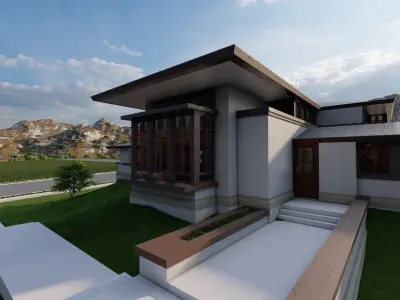 Casa Scene-villa-modern house 3D model 19