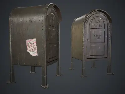 Post Box PBR Game Ready Low-poly 3D model