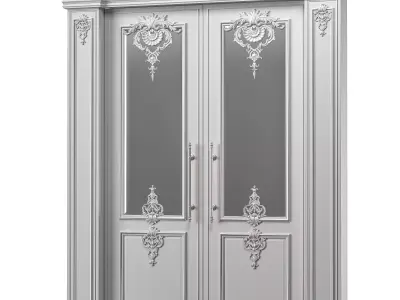 blk wood classcial door art 106 3D model