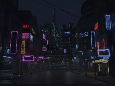 cyber city street 3D model