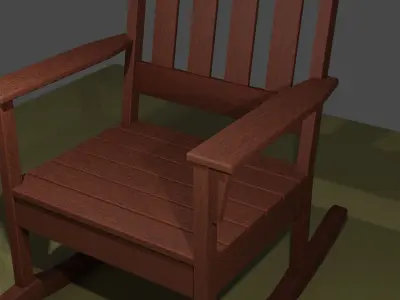 Wooden Rocking Chair Free 3D model
