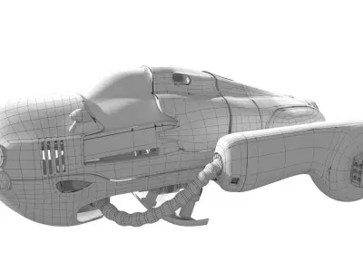Spaceship Post apocalyptic 3D model