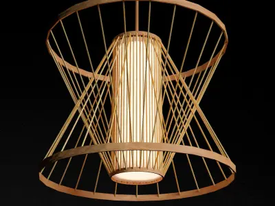 Rattan Lighting Set 8 3D model