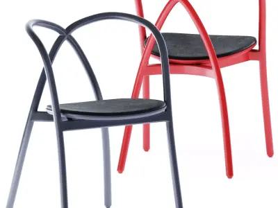 Ming Upholstered Aluminum Chair by Stellar Works 3D model