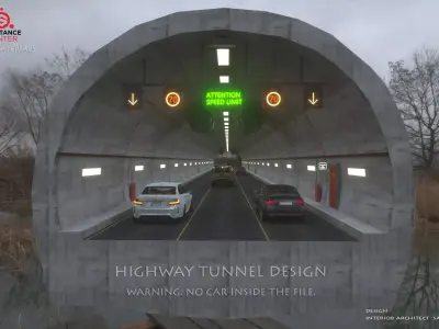  HIGHWAY OTOBAN TUNNEL DESIGN Low-poly 3D model