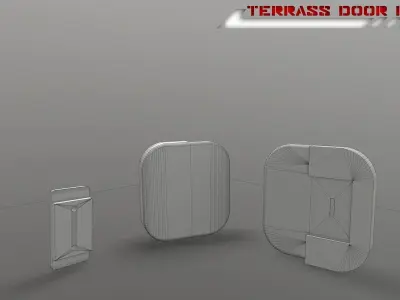  Terrace door handle 3D print model