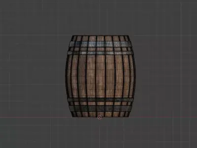 Wooden Barrel Game Ready 3D Asset Low-poly 3D model