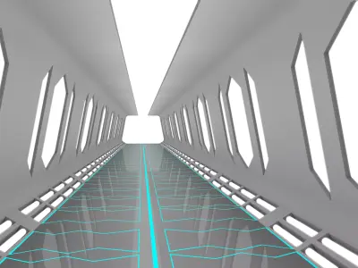 Sci Fi Corridor 3D model 12