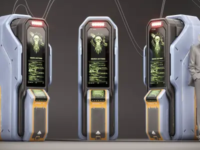 Sci-fi Console X1 PBR Low-poly 3D model