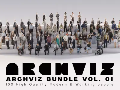 ArchViz People Bundle 100 Professional Character Models 3D model