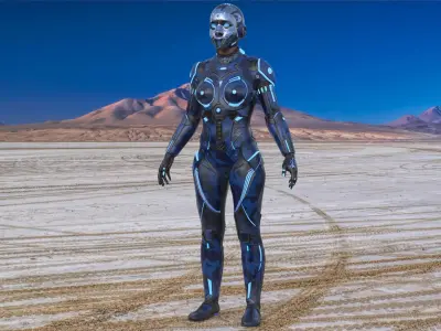 Cyborg Blu Camouflage Vray 3D model