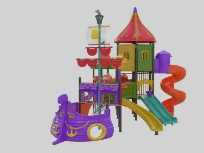 3D Ship Themed Playground Model - 06 3D model