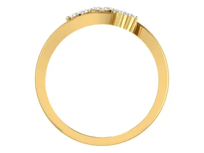 Light Weight Yellow Gold Diamond Ring  -RC RN 1558 3D print model