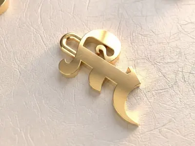 Gothic Letter P Pendant 3D print model