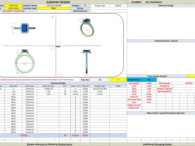 Emerald Cut Halo Diamond Engagement Ring CAD 3D print model
