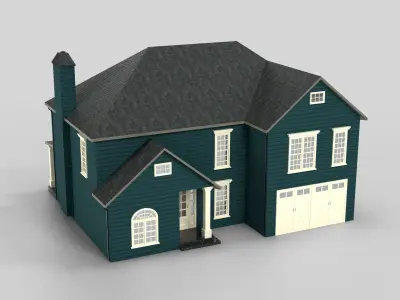 British House Design 12T3  Low-poly 3D model