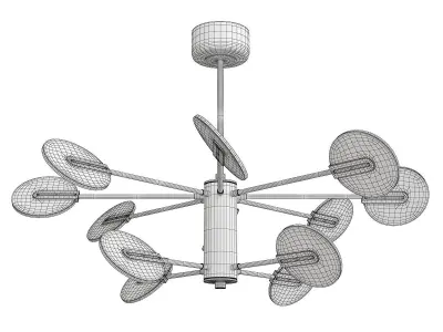 CONNECT modern chandelier in gold and brass Low-poly 3D model