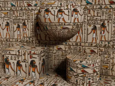 Ancient Egypt Hieroglyphs  - VOL 1 - 5 Seamless PBR Texture