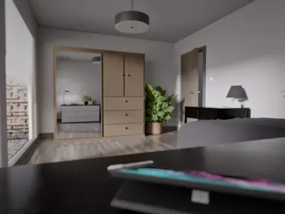 Modern bedroom 3D model 39