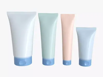 Cosmetics tube set 01 mockup 3D model