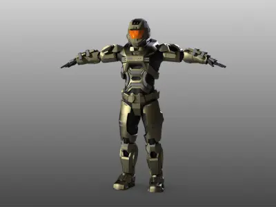 Spartan IV 3D Maya Rigged Low-poly 3D model Low-poly 3D model