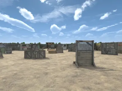 Paintball Game Arena Design Unity 3D Low-poly 3D model