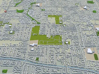 West Valley City Utah USA 40km Low-poly 3D model