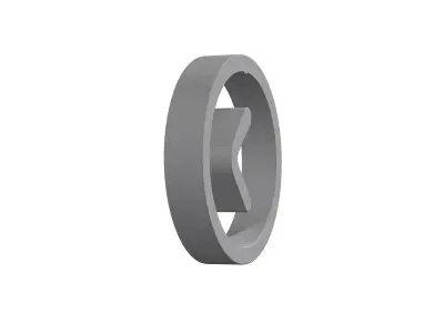 3d angle circle right Low-poly 3D model