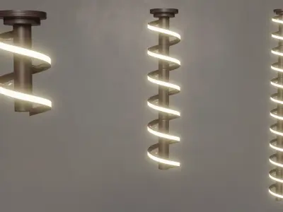 Spiral Lamp- Low Poly Low-poly 3D model