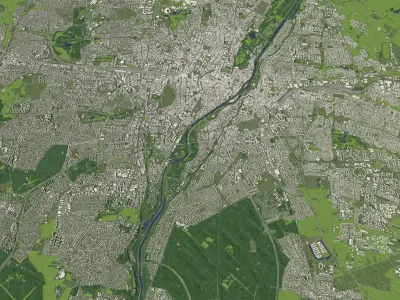 Munich Germany in 20 km x 20 km - city and urban 3D model