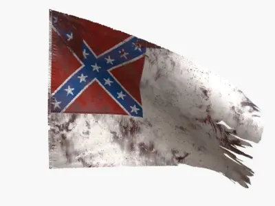 US Flag 2nd National Confederate Low-poly 3D model