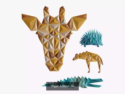 Paper artwork collection 3 3D Model Pack