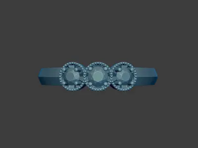 3 Stone Illusion Setting Ring 3d Model 3D print model