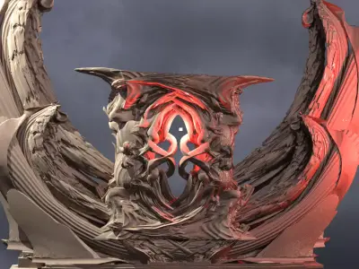 Baroque Gilded Drake frame 4 3D model