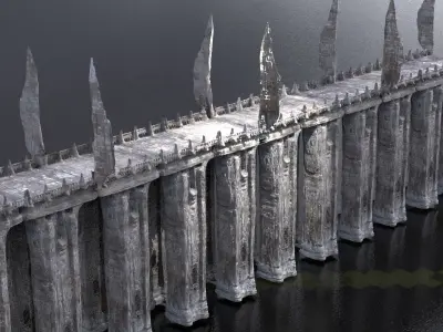 League of Legends Fantasy inspired Bridge HD  3D model