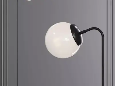 Modo Floor Lamp Black and Cream Glass 3D model