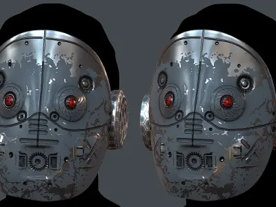 Gas mask helmet 3d model scifi Low-poly Low-poly 3D model