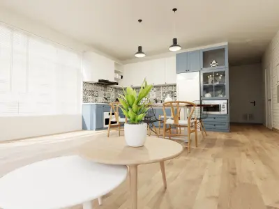 Interior Living Room Design Scene 3D model