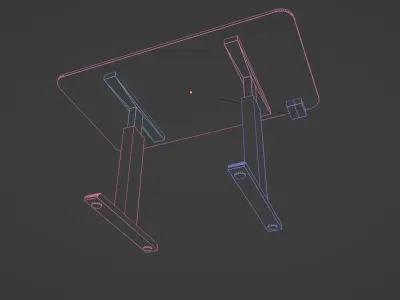 Office standing desk sit stand adjustable Low-poly 3D model