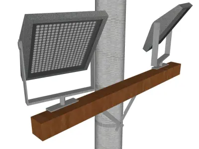 Concrete Lamp Post - Light Pole - Street Light - Group 07 3D model