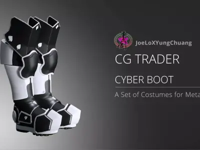 CG Cyber Boots Low-poly 3D model