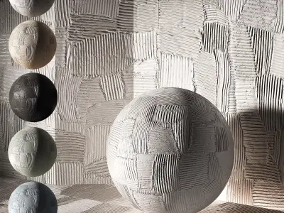 4K Seamless PBR Decorative Plaster Textures and Material Texture