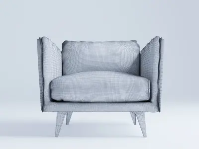 Messina Leather Arm Chair 3D model